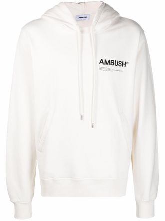 AMBUSH Workshop logo-print hoodie - men - Cotton - S - White