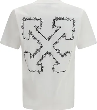 Off-white Mens Script Arrow T-Shirt White Cotton T-Shirts And Polos