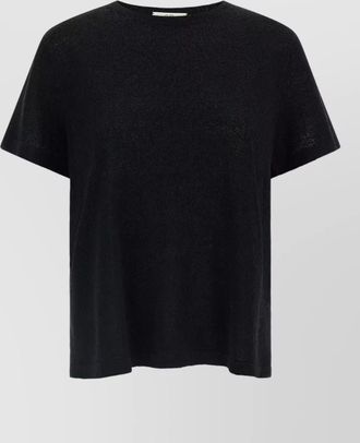 Co silk linen fine-knit relaxed-fit short-sleeve t-shirt