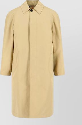 Burberry long single breasted jacket side pockets