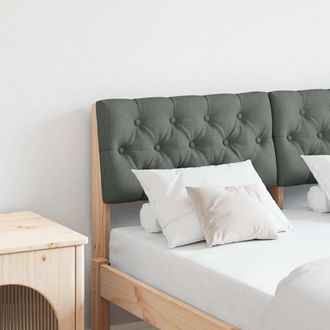 vidaXL Testiera Imbottita Grigio Scuro 120 Cm Pino Massello Vidaxl