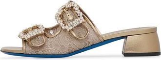 Loriblu Schoenen met siergesp - Dames - Muiltjes - Geel - 37 EU - Leer - Schoenen