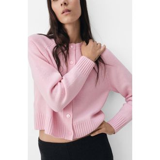 Mango Selection Wool & Cashmere Cardigan in Pink at Nordstrom Rack, Size Large