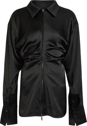Toteme Draped Satin Shirt - Black - 40 (UK12 / M)