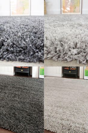 Kukoon Grey Soft Fluffy Shaggy Living Room Cosy Fireside Area Rugs in Silver | Size: 240 cm x 330 cm
