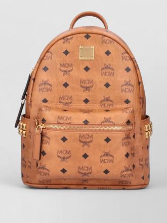 MCM backpacks top handle adjustable straps front pocket
