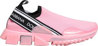 Dolce & Gabbana Womens Pink Slip On Low Top Sorrento Sneakers Shoes