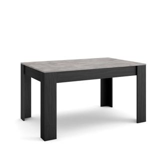 Skraut Home Mesa comedor efecto madera cemento y negro 140x90x76cm