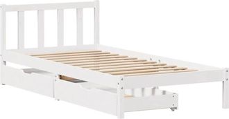 vidaXL Bed Frame without Mattress White 90x190 cm Single Solid Wood Pine vidaXL