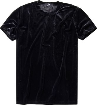 Generic Mens Velvet Velour Fashion Hip Hop Slim Simple Short Sleeves T Shirts Long Sleeve Exercise Shirt Black