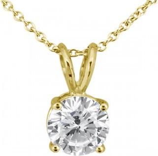 Allurez 0.50ct. Round Diamond Solitaire Pendant in 14K Yellow Gold (J-K, I1-I2)