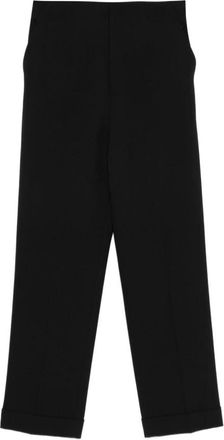 Alberta Ferretti Slim High-Rise Broek - Dames - Straight fit broeken - Zwart - S - Broeken