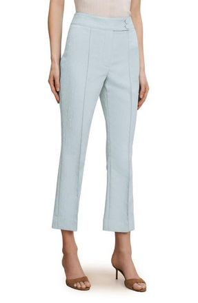 Veronica Beard Dell Pintuck Textured Crop Pants in Blue Stream at Nordstrom, Size 14