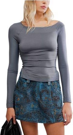 Free People At the After Boat Neck Top in Lava Smoke at Nordstrom Rack, Size X-Small