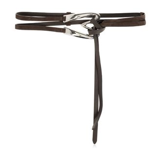 Moschino Belts, female, Brown, Size: 90 CM Suede Belt