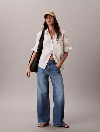 Calvin Klein Jeans Calvin Klein Womens Wide Leg Jeans - Blue - 24W x RL