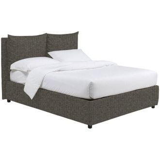 Dmora Letto Piazza e Mezza Falmouth, Sfoderabile, Contenitore Made in Italy, Grigio Tortora