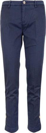 Liu Jo Pantaloni Cerniera- Bottone - Dames - Vrijetijds broeken - Blauw - W26 - Katoen - Broeken