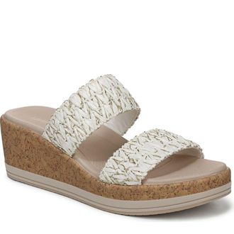 Life Stride Resort Platform Slide Sandal in White /Gold at Nordstrom Rack, Size 9