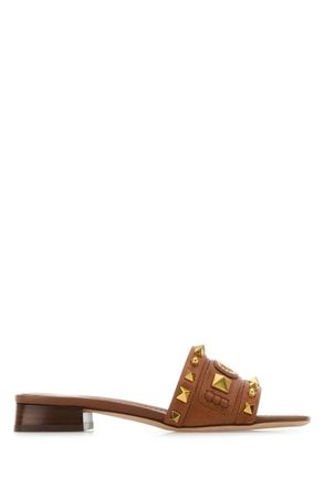 Valentino Garavani Brown Rockstud Sandals