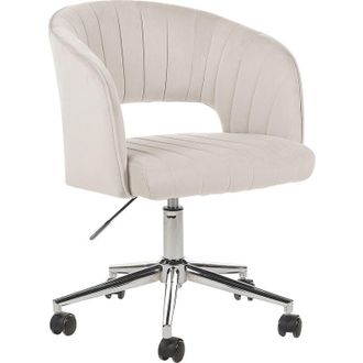 Beliani Beliani - Modern Swivel Office Chair Armchair Adjustable Height Velvet Beige Katonah