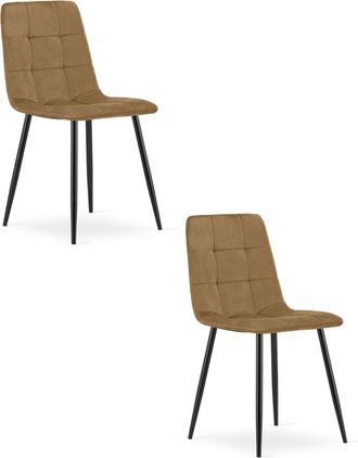 OEM Silla Kara - Terciopelo Marr&oacute;n / Patas Negras X 2