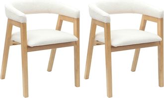vidaXL Sillas De Comedor 2 Uds. Madera De Caucho S&oacute;lido Natural Vidaxl