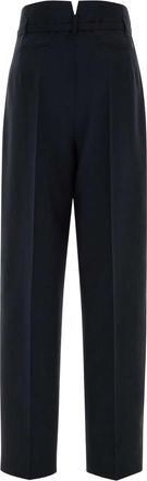 Prada Womens Midnight Blue Wool Blend Palazzo Pant Bleu Pantaloni Trousers