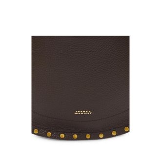 Isabel Marant Studded Calf Leather Shoulder Bag - Brown