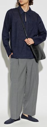 Paul Smith Linen Shirt, Mens, Navy Blue