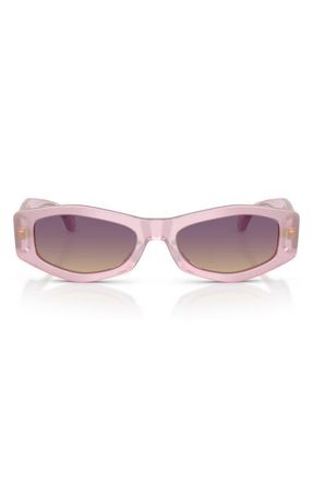 Versace 54mm Irregular Sunglasses in Opal Lillac/Yellow /Violet at Nordstrom