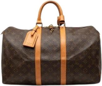Louis Vuitton Pre-owned Keepall 45 - Dames - Vintage Weekendtas - Bruin - ONE Size - Leer - Vintage