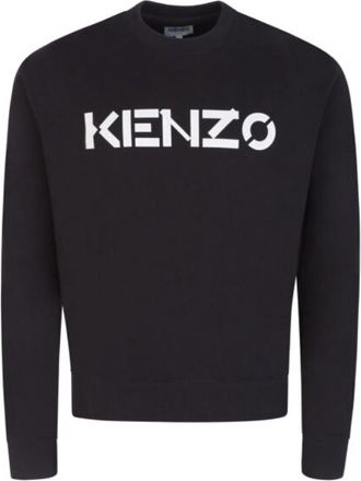 Kenzo Block Logo Mens Black Jumper Cotton - Size Medium