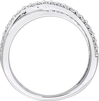 Rina Limor Silver 0.23 Ct. Tw. Created White Moissanite Criss-Cross Ring