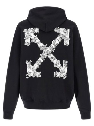 Off-white Heraldic Arrow Skate Print Hoodie - Black