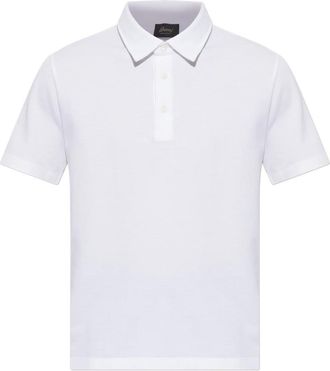 Brioni Katoenen Poloshirt - Heren - Polos - Wit - 2XL - Katoen - Tops