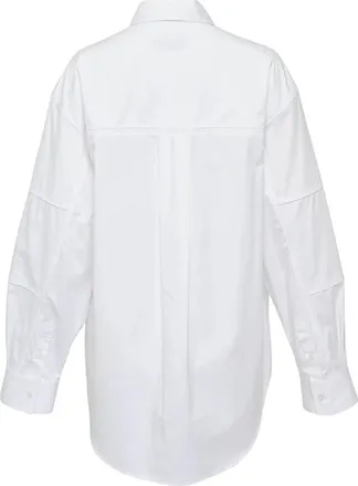 Msgm Logo-Embroidered Cotton Shirt - White