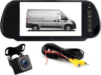OEM Monitor De Espejo De 7 Con C&aacute;mara De Marcha Atr&aacute;s En Una Carcasa Met&aacute;lica