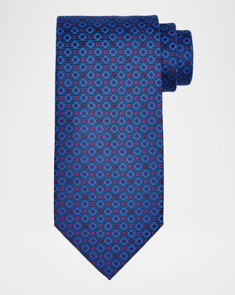 Stefano Ricci Mens Woven Squares Silk Tie