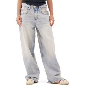 BDG Jaya Low Rise Wide Leg Jeans in Blue/Pink Tint at Nordstrom Rack, Size 28 X 32