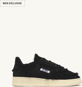 Autry MEDALIST MUTTON SNEAKERS IN BLACK SUEDE AND SHEARLING