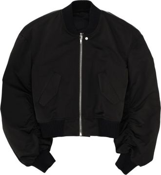 Rick Owens Black Solid Round Neck Jacket