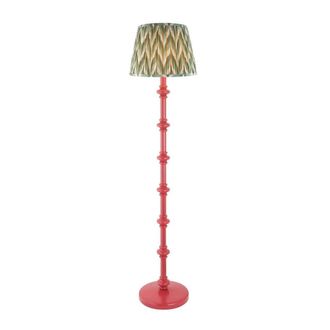Netlighting Carnaby Pink Floor Lamp Green Fabric Zigzag Shade 35cm B22
