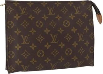 Louis Vuitton Pre-owned Clutches, female, Brown, Size: ONE SIZE Pre-owned Canvas Pouch