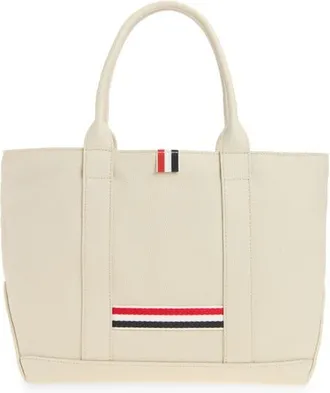 Thom Browne Small Tool Pebbled Leather Tote in Off White at Nordstrom