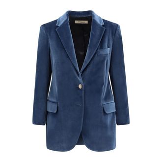 Saulina Milano Saulina - Antonia Blazer - Dames - Jassen - Blauw - Maat: S Katoen