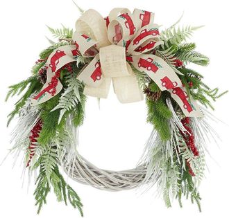 Creative Displays Inc. Handcrafted 28In Holiday Wreath With Berries, Ferns & Bows