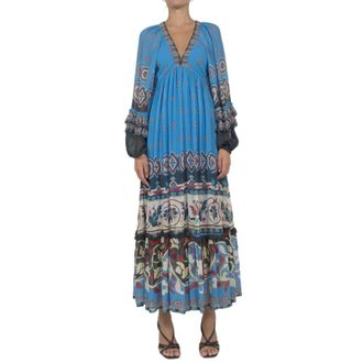 Farm Rio Farm Rio - Ainika Tiles Georgette Maxi Jurk - Dames - Jurken - Veelkleurig - Maat: XS Viscose