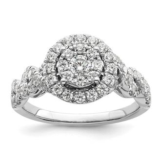 Diamond2Deal 14k White Gold Lab Grown Diamond Engagement Ring 1Ct Clarity- VS Color- G-H