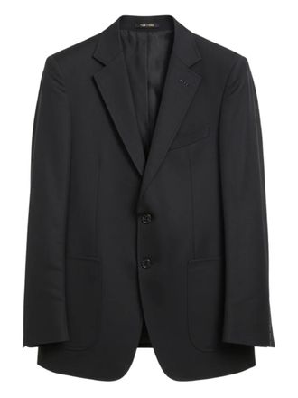 Tom Ford three-button patch-pocket blazer - men - Silk/Cotton - 54 - Grey